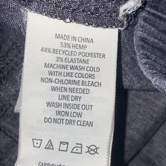 Prana Mantra Women's Gray Hemp Cotton Jogger Pants Large Elastic Waist Comfort - Picture 7 of 8